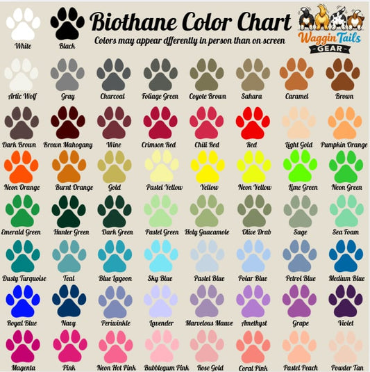Custom Made Biothane Dog Collars. Custom Sizing.
